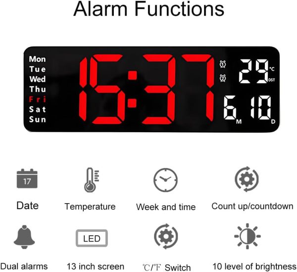 Digital Led Clock With Timer, Date and Calendar